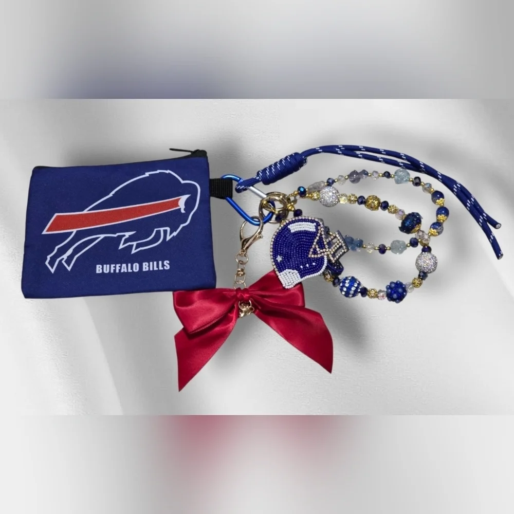 Buffalo Bills Beaded Bag Charm